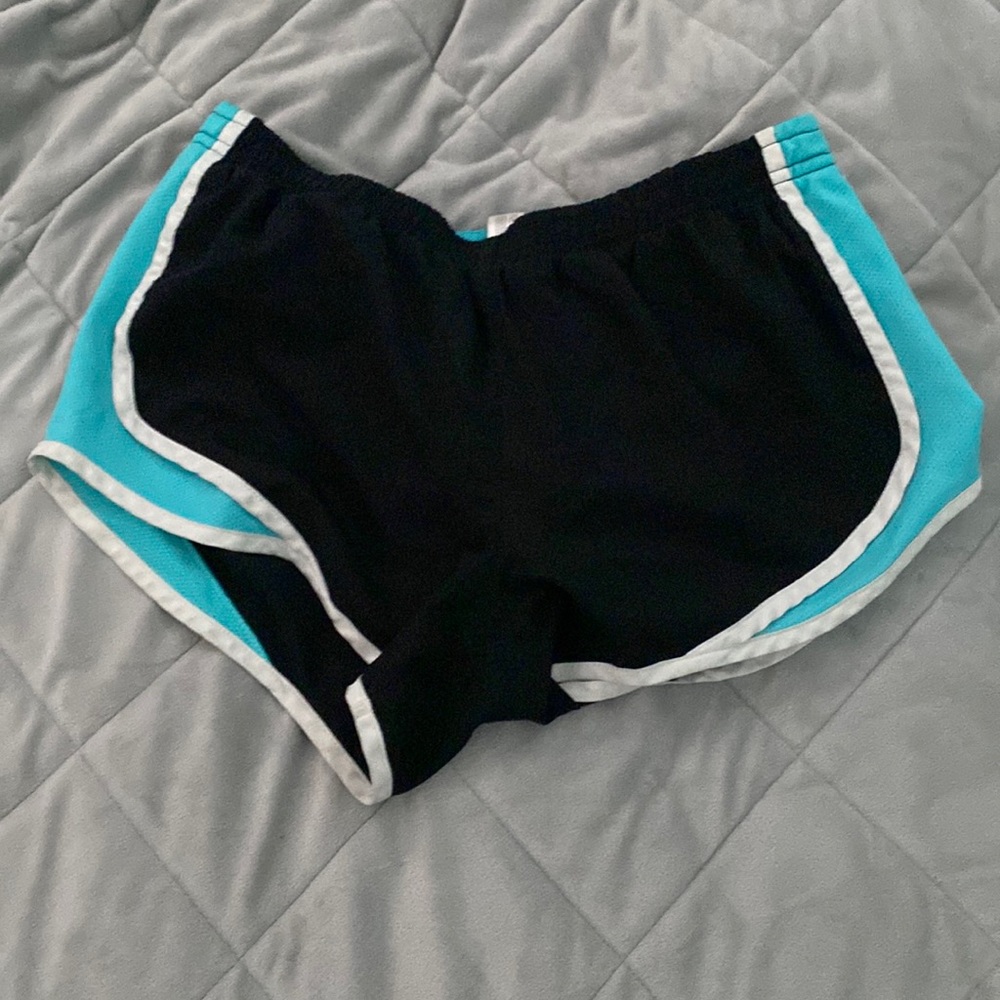 Blue and black athletic shorts